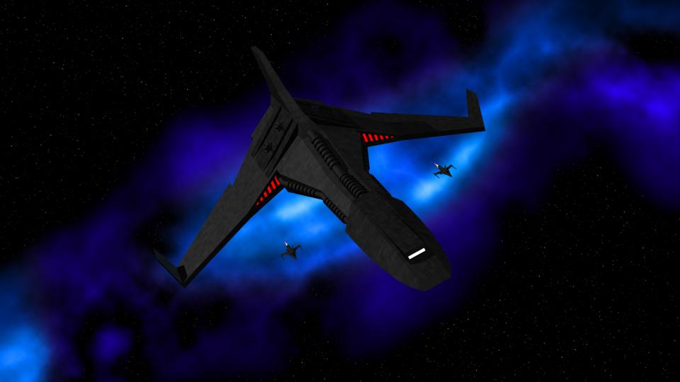 Dunkel, unheimlich und bedrohlich wirkend galt die Kestrel als ultimatives Statussymbol für Söldner und Piraten gleichermaßen. Man konnte sich nur vorstellen, wie es für einen einsamen Frachterpiloten sein musste, die dunkle Silhouette einer Kestrel zu erspähen, die sich ihm näherte. Da das Schiff schwarz war, konnte man es nur anhand der Sterne erahnen, die es verdeckte.