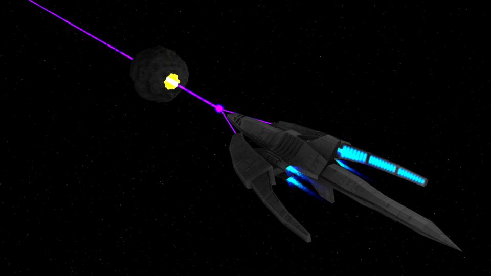 Die Dragon verwendet ihren gebündelten Antimaterie-Partikelstrahl. Der Strahl ist stark genug um fast alles sofort zu durchschneiden.