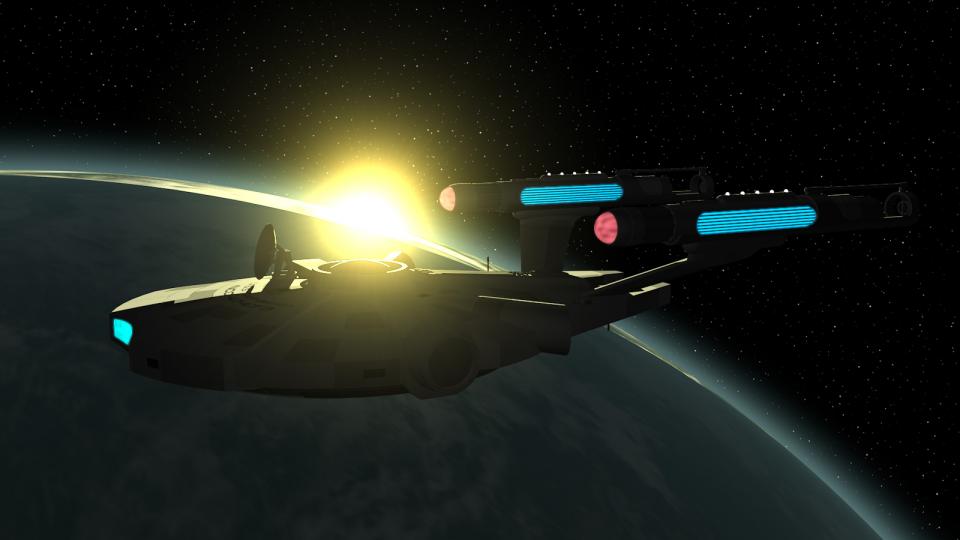 Ursprünglich wollte ich der Sakura-Klasse Gondeln geben, ähnlich denen der umgerüsteten Enterprise. Am Ende habe ich mich jedoch entschieden, ein eigenes Design zu verwenden, das von den Triebwerken eines Y-Wings inspiriert wurden.