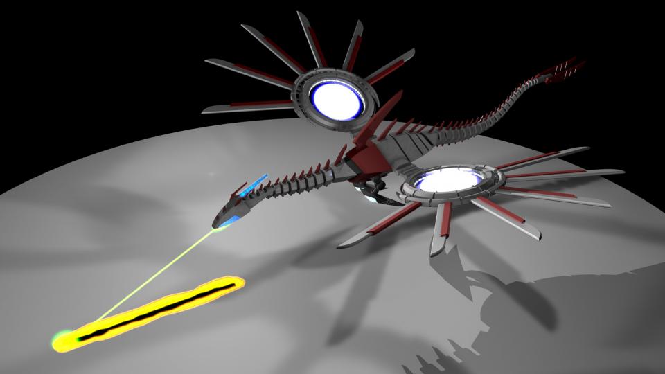 Sentinel ist mit einer Hochenergie-Plasmakanone bewaffnet, die in seinem "Maul" platziert wurde, um Feueratem zu simulieren. Er besitzt außerdem einen Vortexgenerator, um Gegner zu verwirren, sowie eine mächtige Rückkopplungsattacke. Diese wird von gegnerischem Feuer aufgeladen, bis sie entfesselt wird.