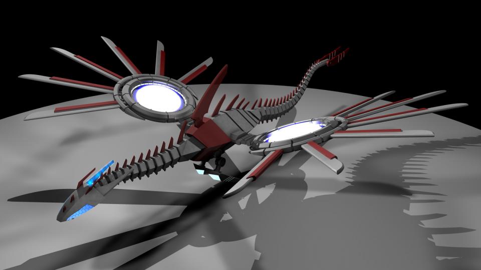 Sentinel wurde von der Serie Bakkugan inspiriert. Ich habe nur ein paar Episoden gesehen, aber in einer gab es diesen riesigen Mechadrachen. Ich musste einfach eine eigene Version erstellen. Das Modell lag jahrelang auf meiner Platte, bis ich es endlich fertigstellen konnte. Erstellt Mai 2013