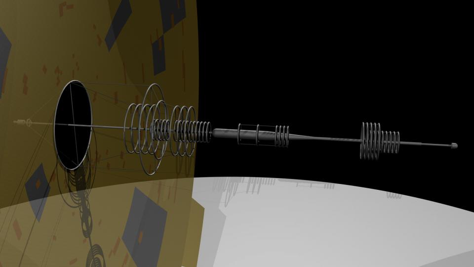 Diese Ansicht zeigt die Spire-Klasse im Detail. Die Brücke befindet sich am vorderen Ende des dicksten Teil des Rumpfs.